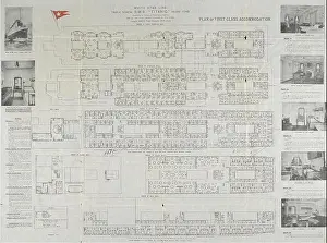 Titanic Prints: Titanic first class deck plan, 1911. Artist: Anonymous