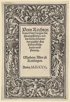 Title-Page Border, 1525, Woodcut