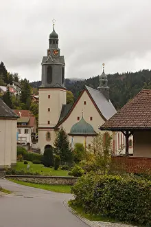 Schwarzwald Prints: Todtmoos, church, autumn, Black Forest, Germany