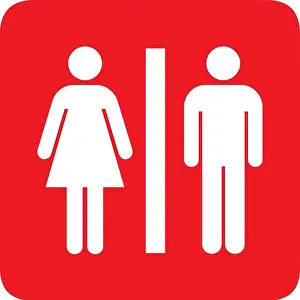 Toilets Prints: Toilet and restrooms information sign