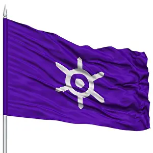 Honshu Prints: Tokyo City Flag on Flagpole, Capital City of Japan