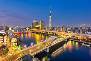 Tokyo, Japan skyline on the Sumida River