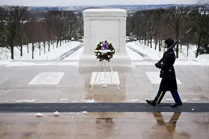Precipitation Prints: A Tomb Sentinel, 3d U.S. Infantry Regiment (The Old Guard)