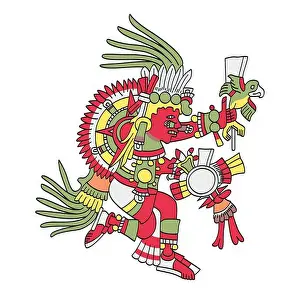 Mesoamerica Prints: Tonatiuh, fifth sun, Nahui Ollin
