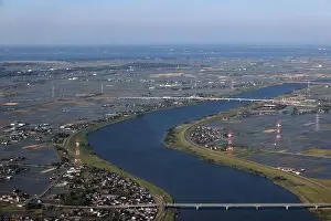 Kanto Prints: Tone river, it is regarded as one of three greatest river and second longest river in japan