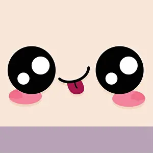 Digitally Generated Image Prints: Tongue out facial expression