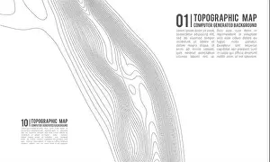 Compass Prints: Topographic map contour background