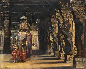 Early 20th Prints: Tornai Gyula - Indian Procession with Elephant