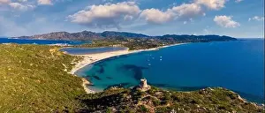 Torre di Porto Giunco Tower and Simius Beach near Villasimius