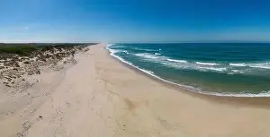 Aveiro Prints: Torreira beach in Murtosa, Aveiro - Portugal. Aerial view