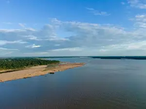 Tourism Industry Prints: Torusim in Bangladesh. Aerial View of Jadukata River in Sunamganj, Sylhet