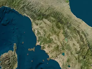 Verona Prints: Toscana, region of Italy. Low resolution satellite map