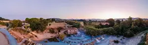 Springs Prints: Toscane Italy August 2021, natural spa with waterfalls and hot springs at Saturnia thermal baths