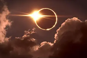 Eclipse Prints: Total eclipse of the Sun. The moon covers the sun in a solar eclipse