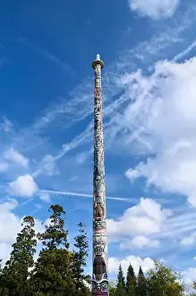 Cedar Tree Prints: Totem Pole carved from a Western Red Cedar tree in Valley Gardens