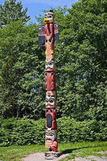 Totem Pole Prints: Totem pole. Saxman Totem PArk. Ketchikan. Alaska. USA