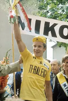 1977 Prints: Tour de France 1977. Didi Thurau (Germany) after the 13th stage in Freiburg im Breisgau