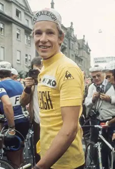 Wearing Prints: Tour de France 1977. Didi Thurau (Germany) after the 13th stage in Freiburg im Breisgau