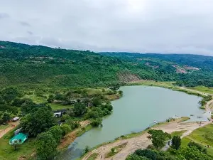 Tourism Industry Prints: Tourism in Bangladesh. Stunning Aerial View of Niladri Lake in Sunamganj's Tekerghat Village in Sylhet Division