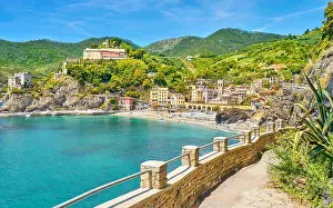 Tourist hiking trail to Monterosso, Cinque Terre, Liguria, Italy