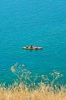Images Dated 31st August 2017: Tourist kayak on the Ohrid Lake, Republic of Macedonia, Balkans
