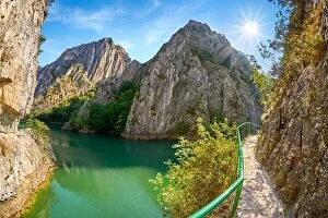 Images Dated 30th August 2017: Tourist trail in the Matka Canyon, Macedonia