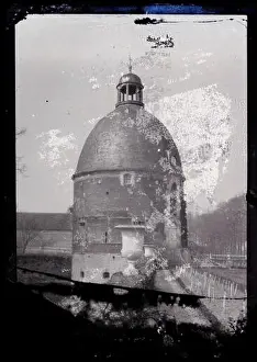 Stone Construction Prints: A tower of Château de Médavy is recorded in a 1934 photograph by Marcel Maillard