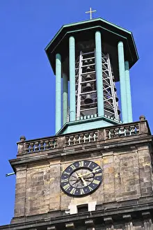 Bells Prints: Tower clock and bells at Aegidienkirche church in Hannover