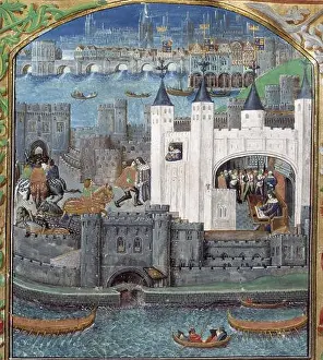 Persons Prints: Tower of London. Late 15th-century depiction of the Tower of London and its keep