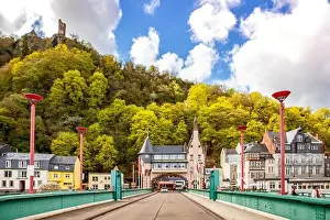 Valley View Prints: Traben Trarbah village on the Moselle riverside Landscape in Rhineland Palatinate Germany