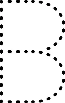 Tracing Prints: Tracing Alphabet letter B prewriting dotted line element for kindergarten