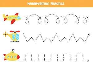 Trace Prints: Tracing lines for kids with cartoon plane