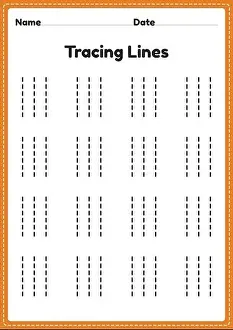 Trace Prints: Tracing lines worksheet for kindergarten and preschool kids for educational activities in a printable illustration