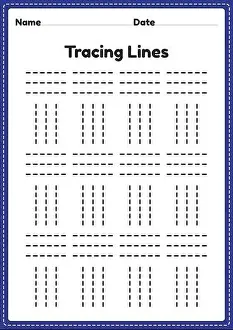 Trace Prints: Tracing lines worksheet for kindergarten and preschool kids for educational activities in a printable illustration