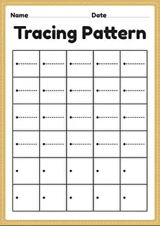 Trace Prints: Tracing pattern sleeping lines worksheet for kindergarten