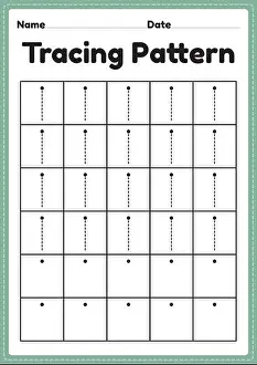 Trace Prints: Tracing pattern standing lines worksheet for kindergarten