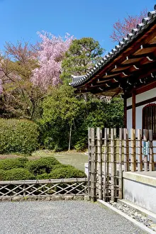 Fencing Prints: Traditional architecture and garden of Kuri building in the Ryoanji temple