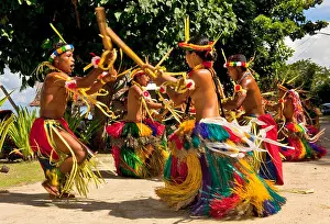 In The Open Prints: Traditional bamboo dance, Yap Island, Yap Islands, Federated States of Micronesia