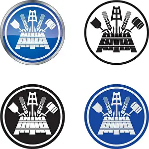 Tradesman Prints: Traditional Beer Brewer's Guild Vector Symbol, four variations