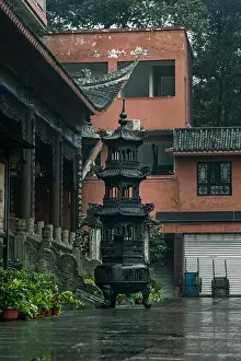 Megacity Prints: Traditional bronze censer burner in Huayan Temple