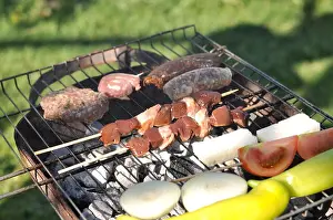 Ramadan Prints: Traditional Cypriot meze and kebap barbecue party in the garden with delicious mix meat and chicken kebaps