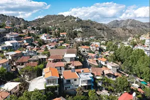 Local Landmark Prints: Traditional cypriot village of Palaichori nestled in the lush pf Troodos mountain