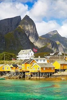 Images Dated 4th July 2014: Traditional fishermen huts Rorbu, Lofoten Islands, Norway