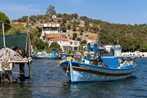 Lesvos Prints: Traditional Fishing boats in Lesbos