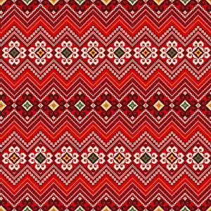 Embroidered Prints: Traditional Georgian folk art embroidery vector pattern