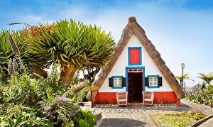 Images Dated 27th June 2013: Traditional home palheiros - Santana, Madeira Island, Portugal