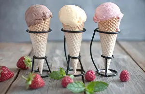 Waffle Prints: Three traditional ice cream cones