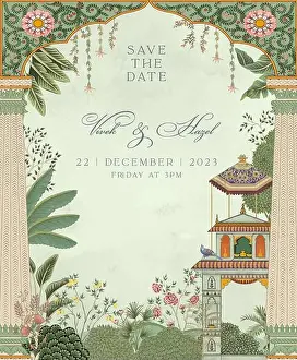 Invitation Card Prints: Traditional Mughal Wedding Invitation Card