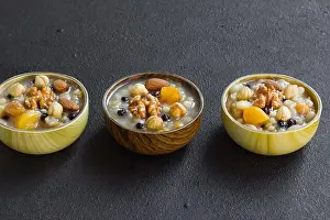 Wooden Surface Prints: Traditional Turkish Dessert Ashure or Noah Puding