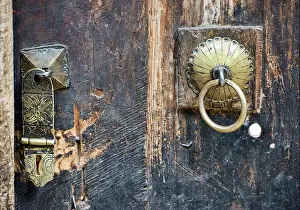 Jammu And Kashmir Prints: Tradtional doorknocker and lock in the Balti village of Turtuk